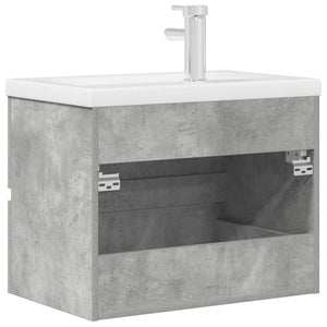 vidaXL 2 Piece Bathroom Furniture Set Concrete Grey Engineered Wood