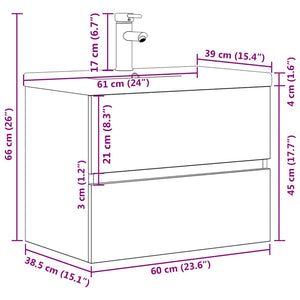 vidaXL 2 Piece Bathroom Furniture Set Concrete Grey Engineered Wood