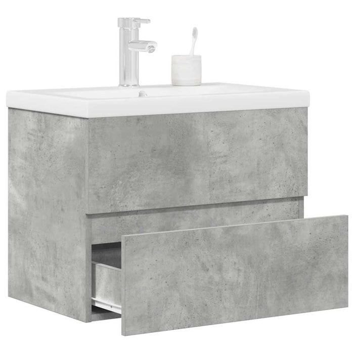 vidaXL 2 Piece Bathroom Furniture Set Concrete Grey Engineered Wood