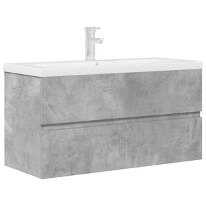 vidaXL 2 Piece Bathroom Furniture Set Concrete Grey Engineered Wood