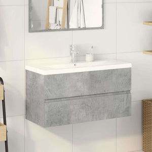 vidaXL 2 Piece Bathroom Furniture Set Concrete Grey Engineered Wood