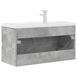 vidaXL 2 Piece Bathroom Furniture Set Concrete Grey Engineered Wood