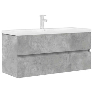 vidaXL 2 Piece Bathroom Furniture Set Concrete Grey Engineered Wood