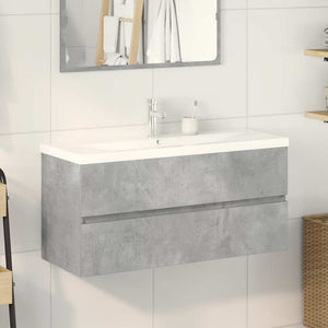 vidaXL 2 Piece Bathroom Furniture Set Concrete Grey Engineered Wood