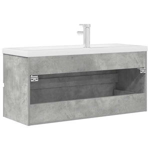 vidaXL 2 Piece Bathroom Furniture Set Concrete Grey Engineered Wood