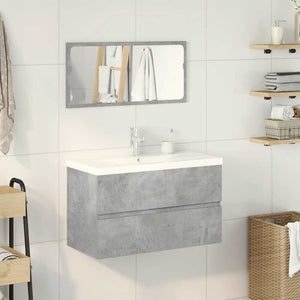 vidaXL 3 Piece Bathroom Furniture Set Concrete Grey Engineered Wood