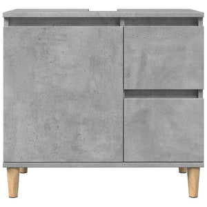 vidaXL 3 Piece Bathroom Furniture Set Concrete Grey Engineered Wood