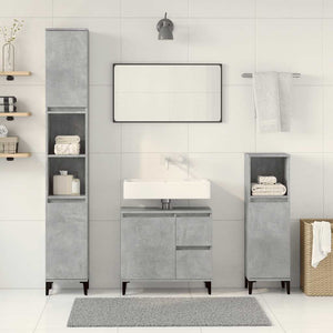 vidaXL 3 Piece Bathroom Furniture Set Concrete Grey Engineered Wood