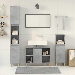 vidaXL 3 Piece Bathroom Furniture Set Concrete Grey Engineered Wood