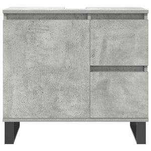 vidaXL 3 Piece Bathroom Furniture Set Concrete Grey Engineered Wood