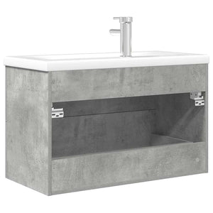 vidaXL 2 Piece Bathroom Furniture Set Concrete Grey Engineered Wood