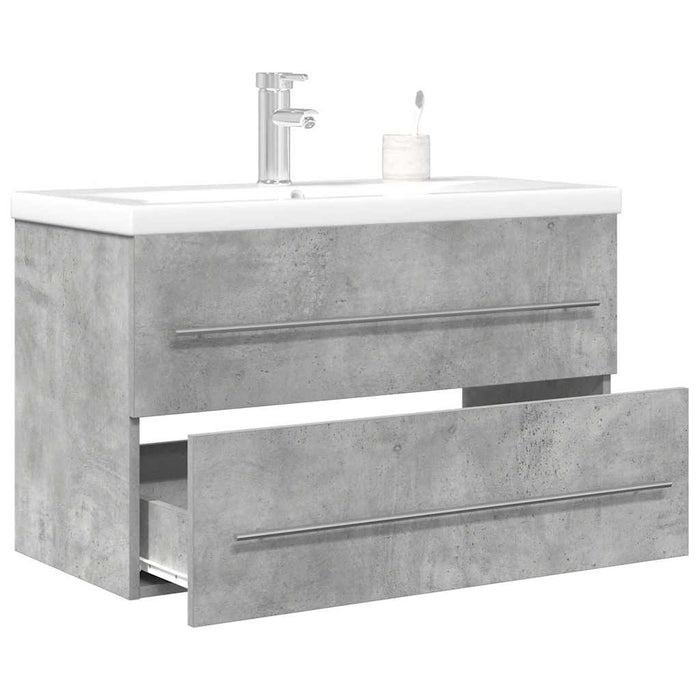 vidaXL 2 Piece Bathroom Furniture Set Concrete Grey Engineered Wood