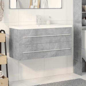 vidaXL 2 Piece Bathroom Furniture Set Concrete Grey Engineered Wood