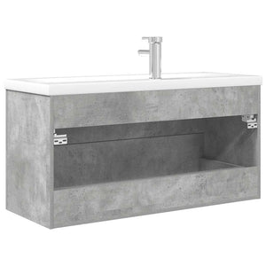 vidaXL 2 Piece Bathroom Furniture Set Concrete Grey Engineered Wood