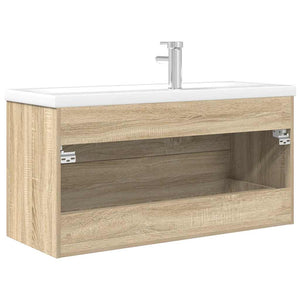 vidaXL 2 Piece Bathroom Furniture Set Sonoma Oak Engineered Wood