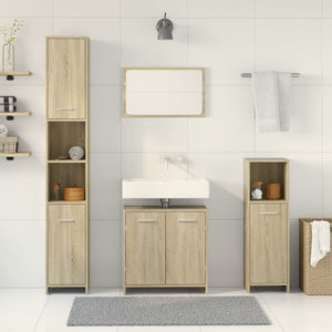 vidaXL 4 Piece Bathroom Furniture Set Sonoma Oak Engineered Wood