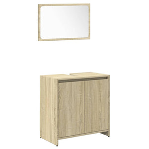 vidaXL 4 Piece Bathroom Furniture Set Sonoma Oak Engineered Wood