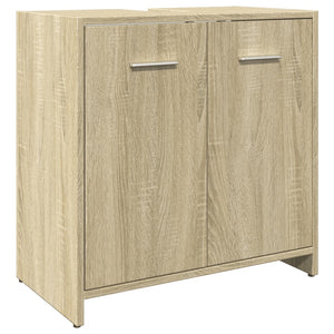 vidaXL 3 Piece Bathroom Furniture Set Sonoma Oak Engineered Wood