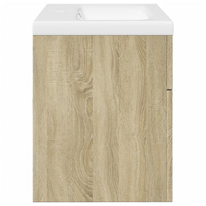 vidaXL Bathroom Sink Cabinet with Built-in Basin Sonoma Oak