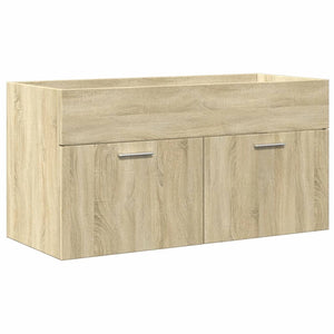 vidaXL 3 Piece Bathroom Furniture Set Sonoma Oak Engineered Wood