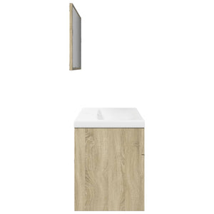 vidaXL 3 Piece Bathroom Furniture Set Sonoma Oak Engineered Wood