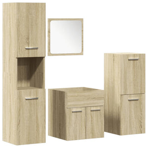 vidaXL 3 Piece Bathroom Furniture Set Sonoma Oak Engineered Wood