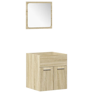 vidaXL 3 Piece Bathroom Furniture Set Sonoma Oak Engineered Wood