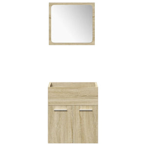 vidaXL 3 Piece Bathroom Furniture Set Sonoma Oak Engineered Wood