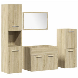 vidaXL 3 Piece Bathroom Furniture Set Sonoma Oak Engineered Wood