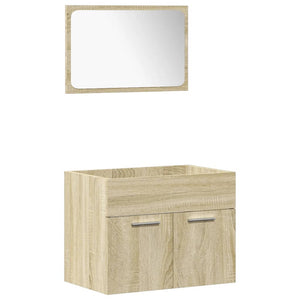 vidaXL 3 Piece Bathroom Furniture Set Sonoma Oak Engineered Wood