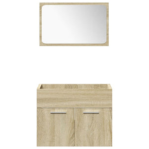 vidaXL 3 Piece Bathroom Furniture Set Sonoma Oak Engineered Wood