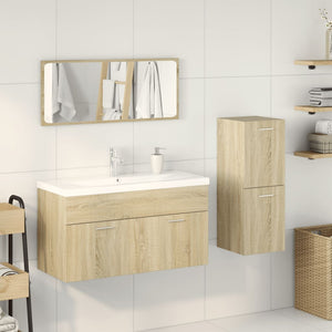 vidaXL 3 Piece Bathroom Furniture Set Sonoma Oak Engineered Wood