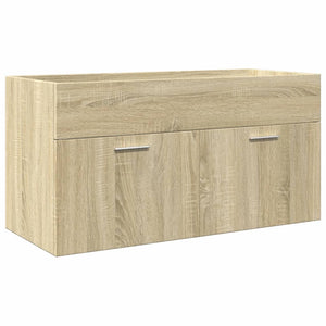 vidaXL 3 Piece Bathroom Furniture Set Sonoma Oak Engineered Wood