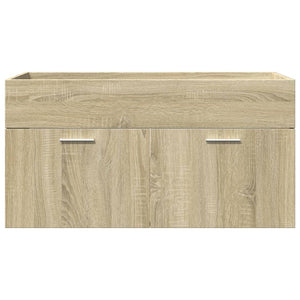 vidaXL 3 Piece Bathroom Furniture Set Sonoma Oak Engineered Wood