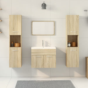 vidaXL 4 Piece Bathroom Furniture Set Sonoma Oak Engineered Wood