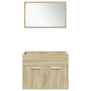 vidaXL 4 Piece Bathroom Furniture Set Sonoma Oak Engineered Wood