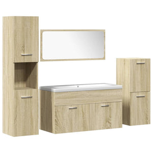 vidaXL 5 Piece Bathroom Furniture Set Sonoma Oak Engineered Wood