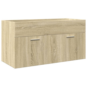 vidaXL 4 Piece Bathroom Furniture Set Sonoma Oak Engineered Wood