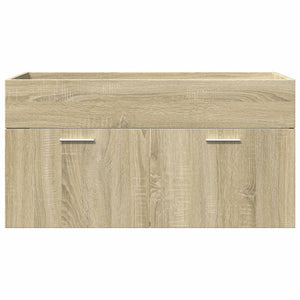 vidaXL 4 Piece Bathroom Furniture Set Sonoma Oak Engineered Wood