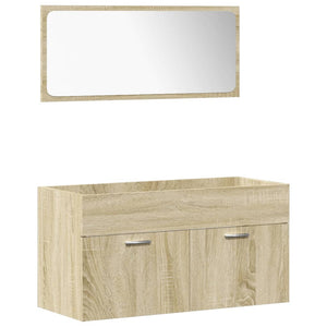 vidaXL 5 Piece Bathroom Furniture Set Sonoma Oak Engineered Wood