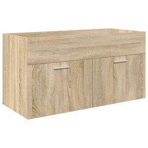 vidaXL 3 Piece Bathroom Furniture Set Sonoma Oak Engineered Wood