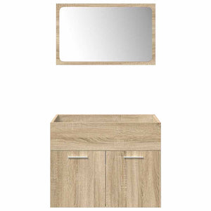 vidaXL 4 Piece Bathroom Furniture Set Sonoma Oak Engineered Wood