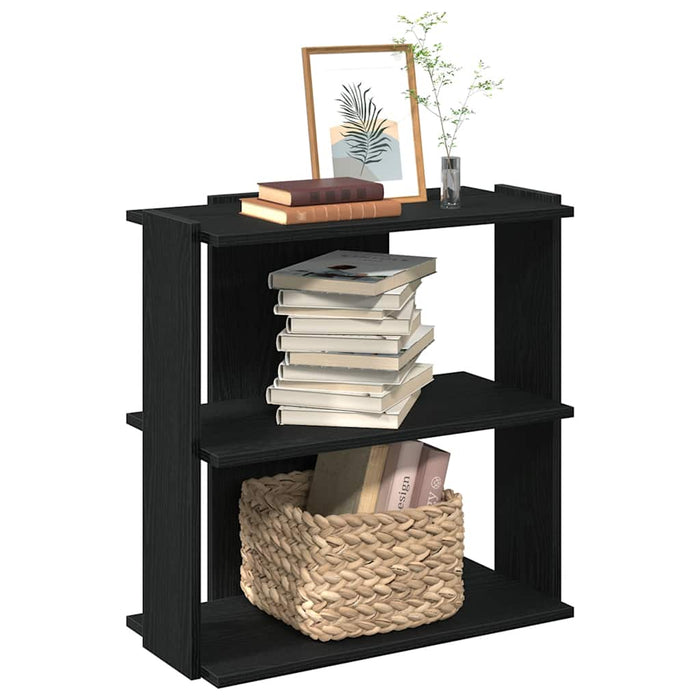 vidaXL Bookcase 3-Tier Black 60x30x60 cm Engineered Wood