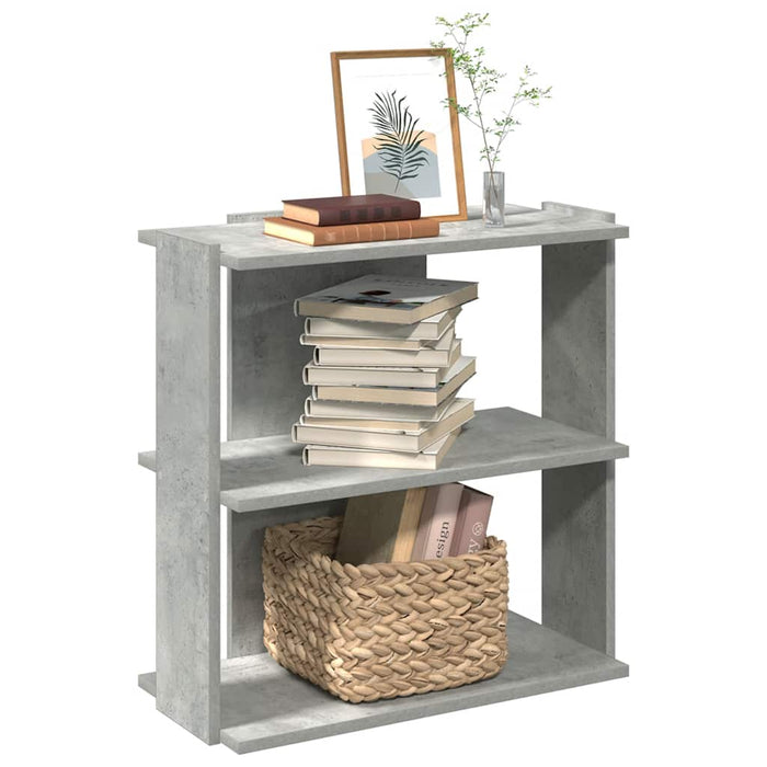 vidaXL Bookcase 3-Tier Concrete Grey 60x30x60 cm Engineered Wood