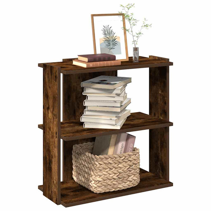 vidaXL Bookcase 3-Tier Smoked Oak 60x30x60 cm Engineered Wood