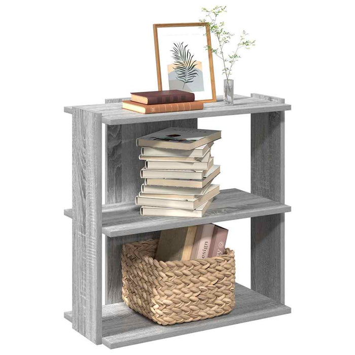 vidaXL Bookcase 3-Tier Grey Sonoma 60x30x60 cm Engineered Wood