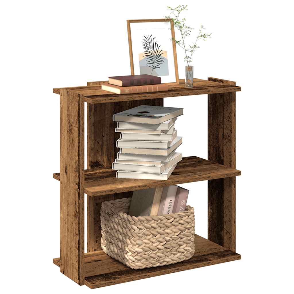 vidaXL Bookcase 3-Tier Old Wood 60x30x60 cm Engineered Wood