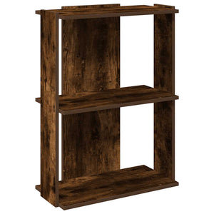 vidaXL Bookcase 3-Tier Smoked Oak 60x30x80 cm Engineered Wood