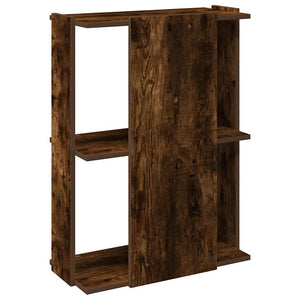 vidaXL Bookcase 3-Tier Smoked Oak 60x30x80 cm Engineered Wood