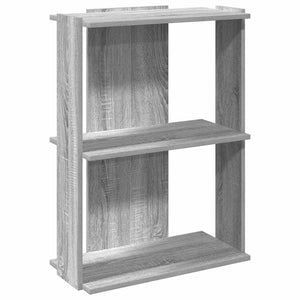 vidaXL Bookcase 3-Tier Grey Sonoma 60x30x80 cm Engineered Wood